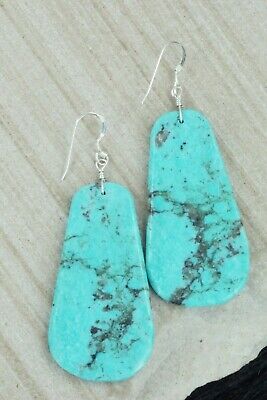 Turquoise & Sterling Silver Earrings - Lupe Lovato