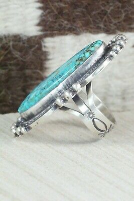 Turquoise & Sterling Silver Ring - Tom Lewis - Size 9