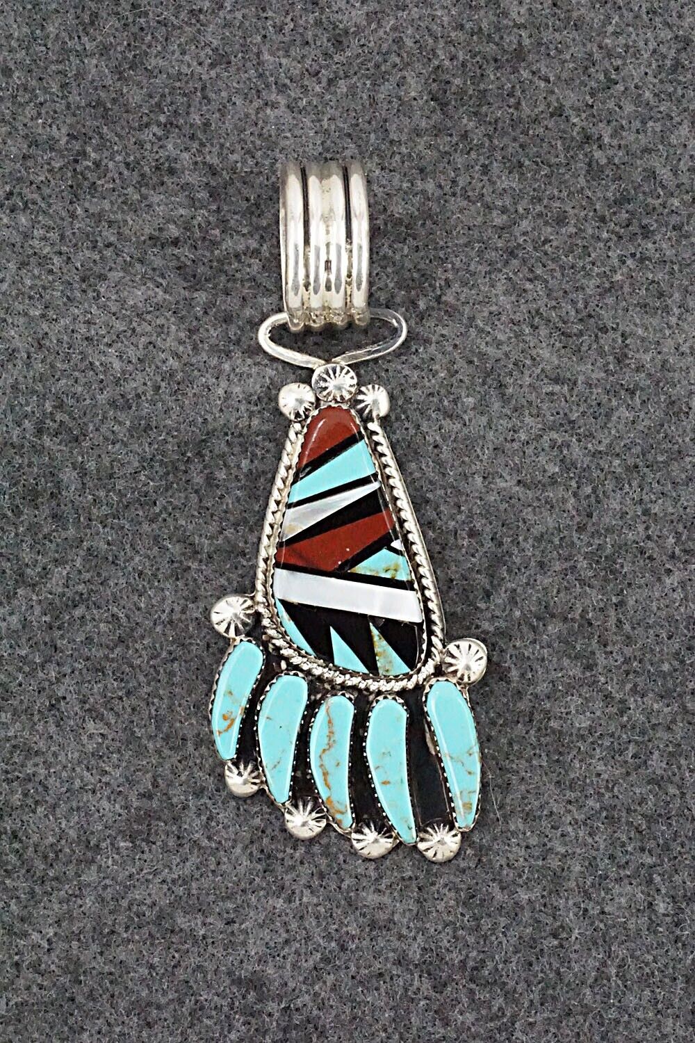 Multi Stone & Sterling Silver Pendant - Ben Livingston