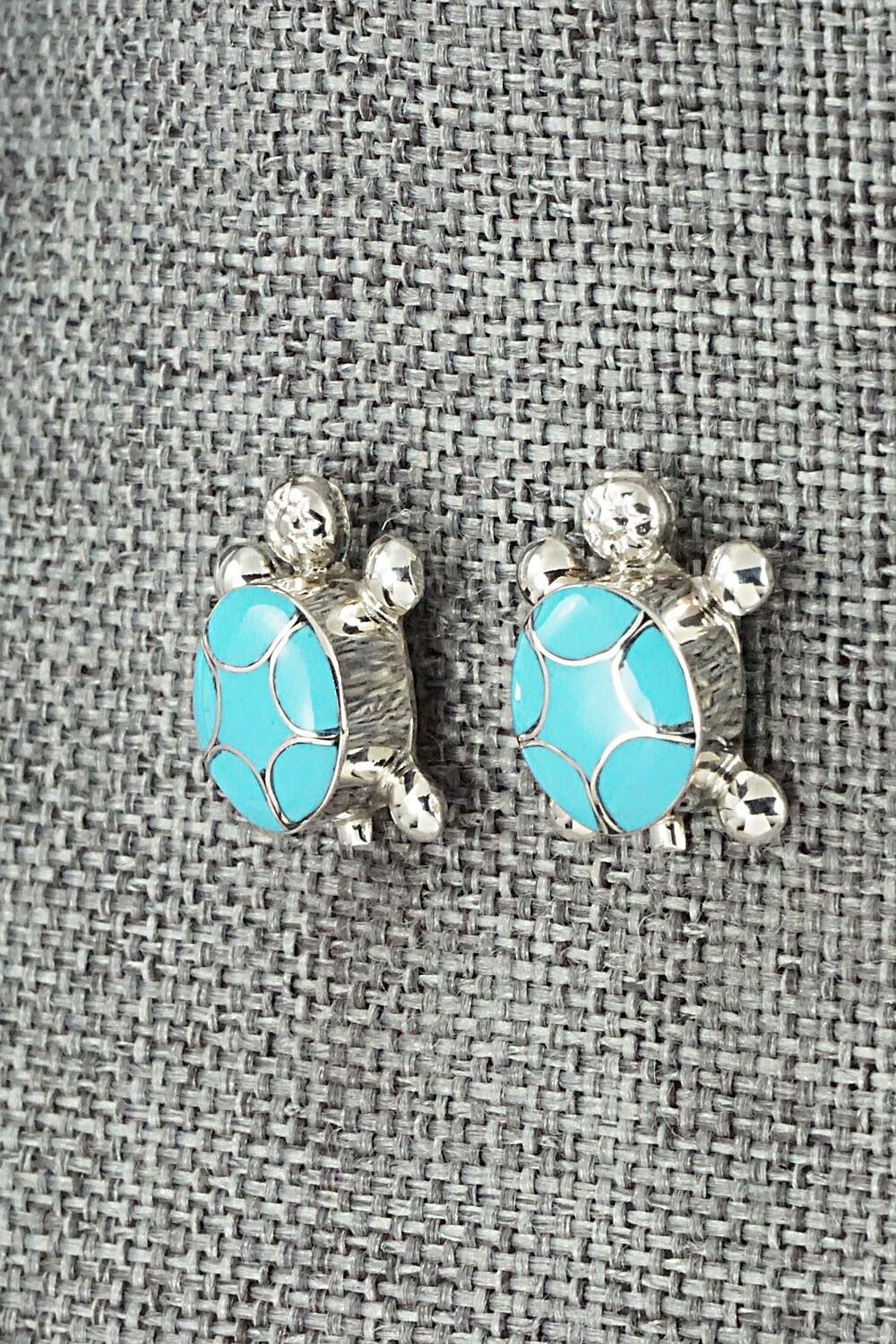Turquoise & Sterling Silver Earrings - Amielda Peynetsa