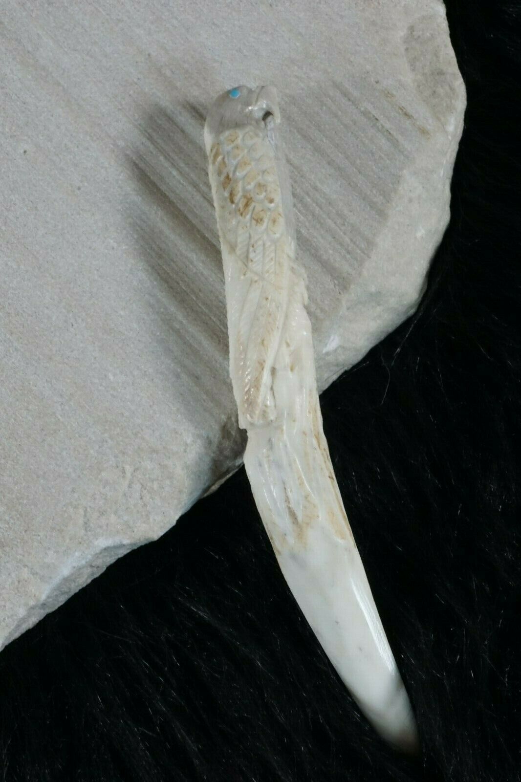 Eagle Zuni Carving - Derrick Kaamasee - High Lonesome Trading