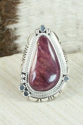 Spiny Oyster & Sterling Silver Ring - Daniel Benally - Size 8