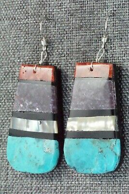 Multi Stone & Sterling Silver Earrings - Torevia Crespin