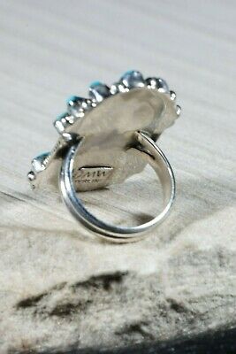Navajo Turquoise and Sterling Silver Ring - Donovan Wilson - Size 7.5 - High Lonesome Trading