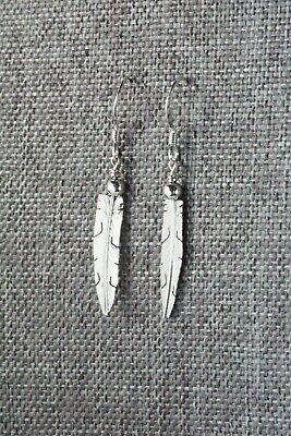 Sterling Silver Feather Earrings - Marvin Arviso