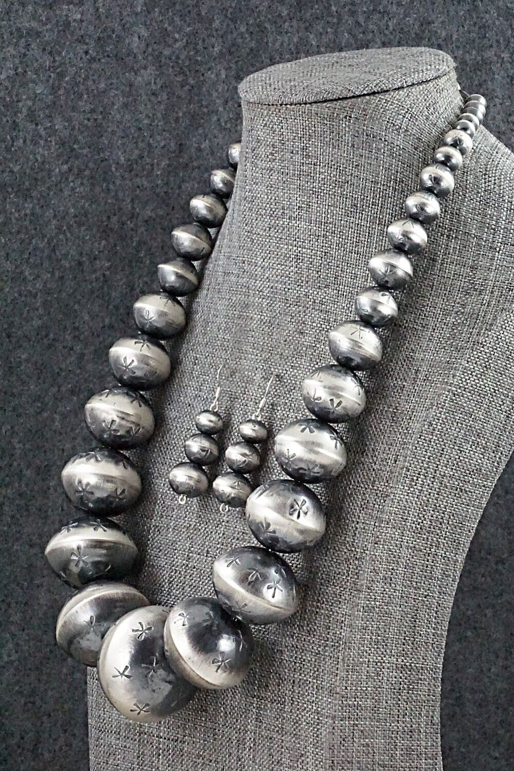 Navajo Pearl Sterling Silver Necklace Set - Preston Haley