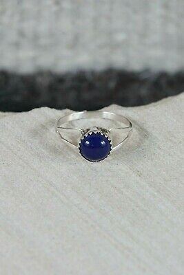 Navajo Lapis and Sterling Silver Ring - Robert Martinez - Size 7.25