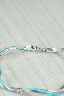 Turquoise & Sterling Silver Link Bracelet - Terrance Panteah