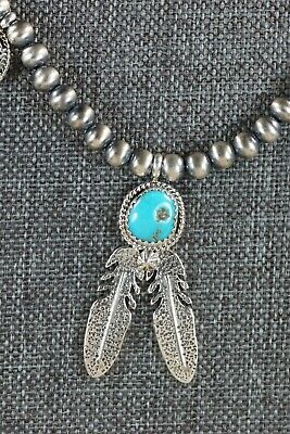 Navajo Turquoise & Sterling Silver Necklace - Bobby Platero