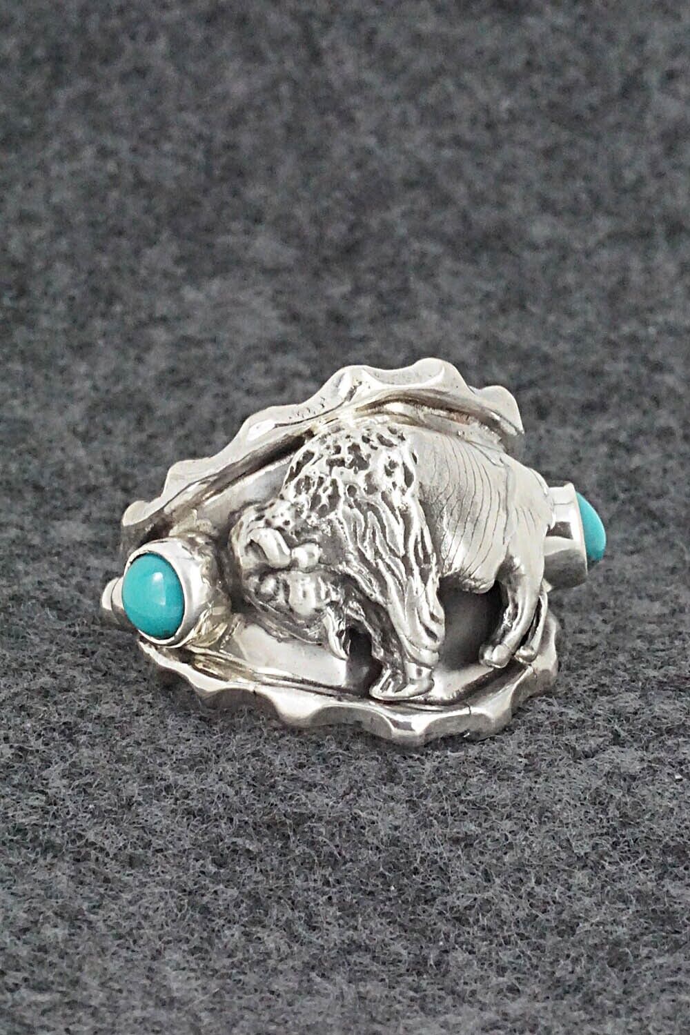 Turquoise & Sterling Silver Ring - Genevieve Francisco - Size 10