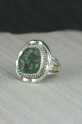 Navajo Turquoise and Sterling Silver Ring - Samuel Yellowhair - Size 6.75 - High Lonesome Trading
