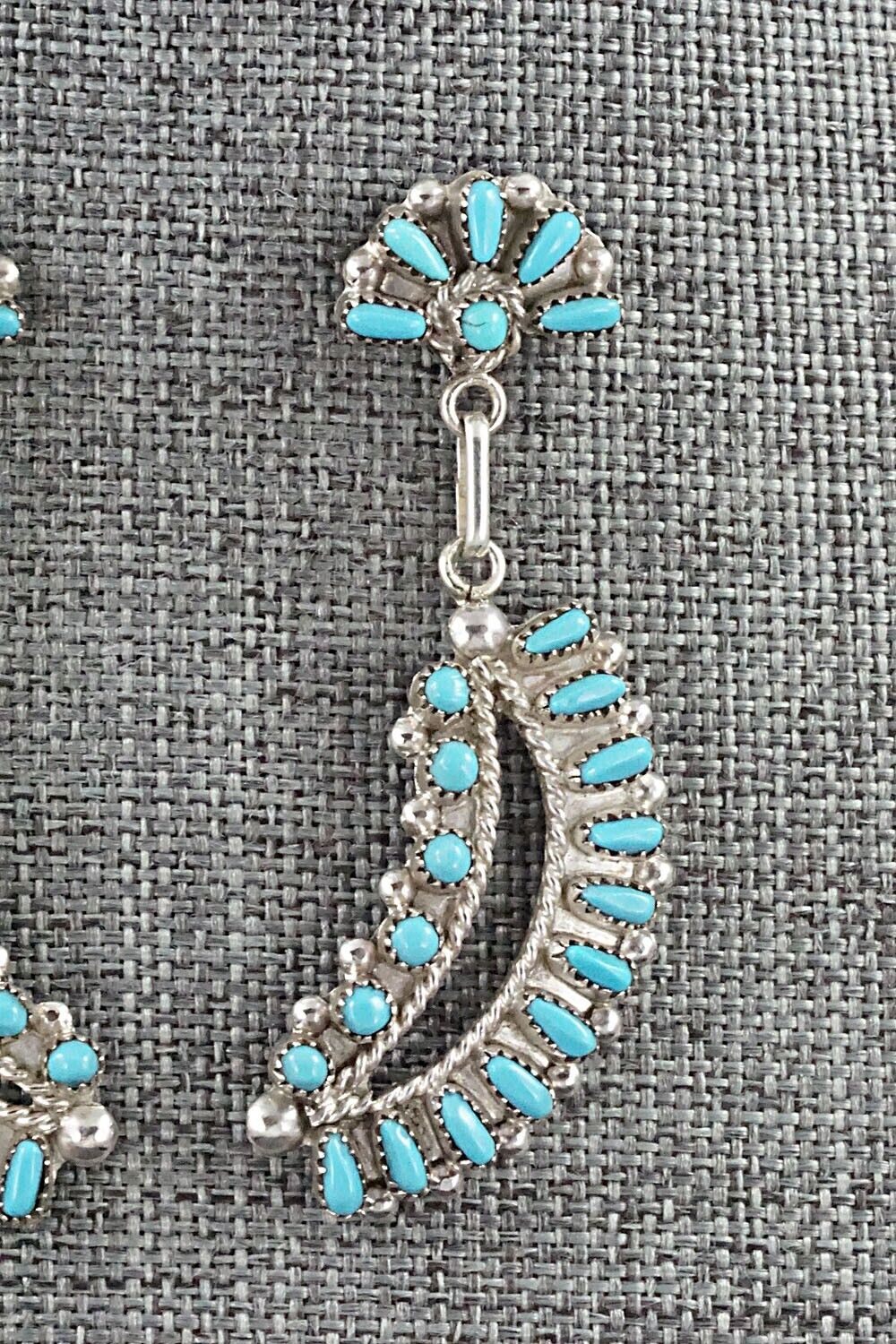 Turquoise & Sterling Silver Earrings - Vergie Lonjose