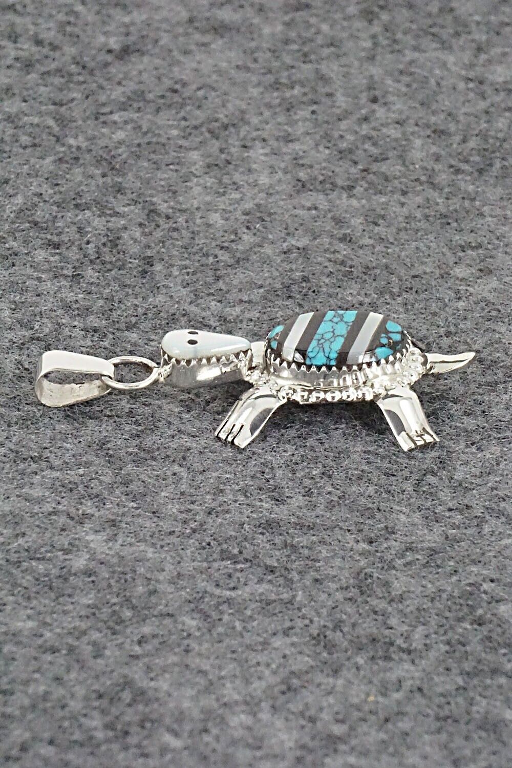 Multi Stone & Sterling Silver Inlay Pendant - Wayne Haloo