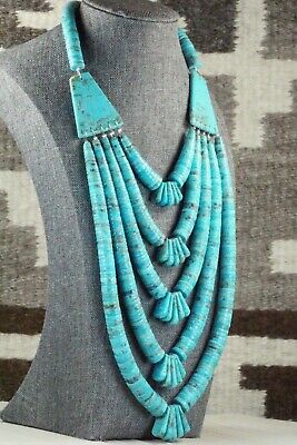 Turquoise & Sterling Silver Necklace - Lupe Lovato