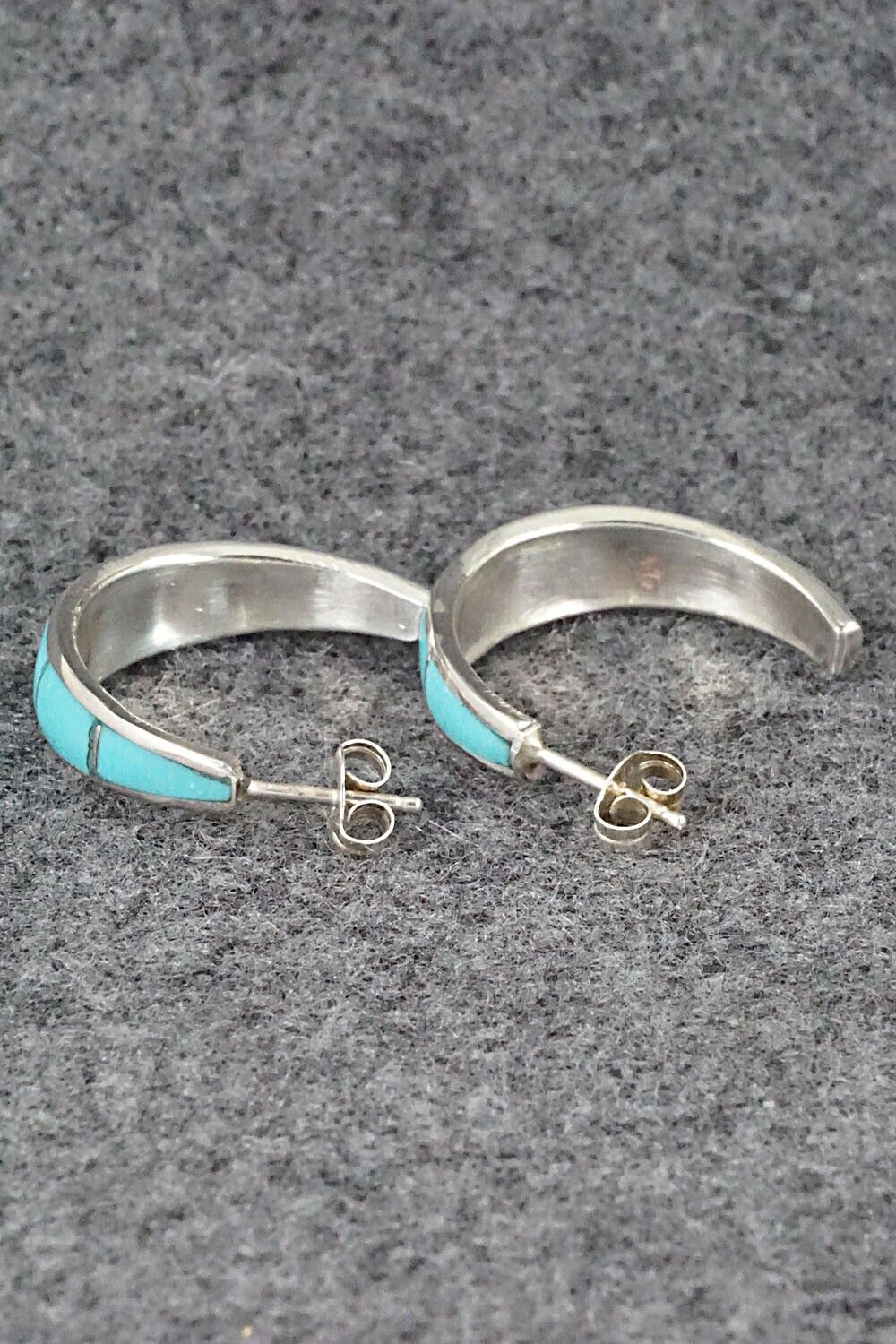 Turquoise & Sterling Silver Earrings - Philbert Chavez