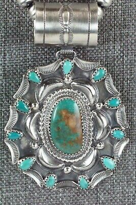Turquoise and Sterling Silver Pendant & Necklace - Tom Lewis