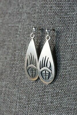 Hopi Sterling Silver Earrings - Trinida Lucas - High Lonesome Trading
