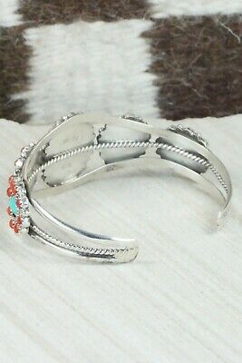 Turquoise, Coral & Sterling Silver Bracelet - Nathaniel Curley