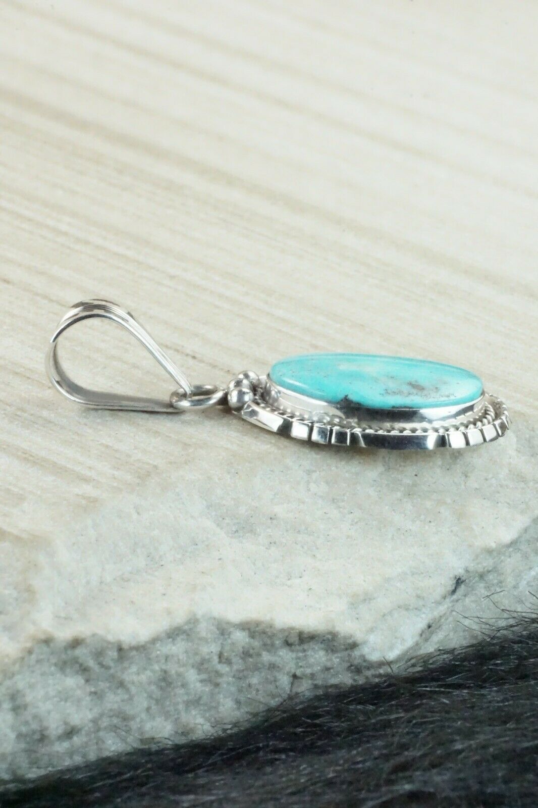 Turquoise & Sterling Silver Pendant - Samuel Yellowhair