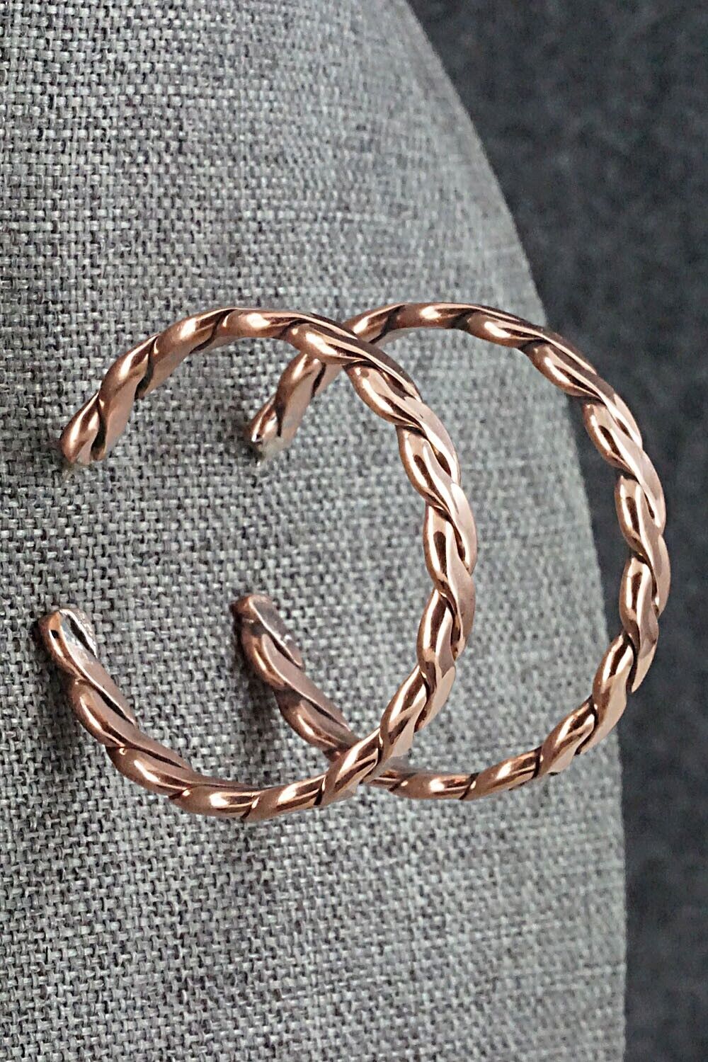 Copper Hoop Earrings - Elaine Tahe