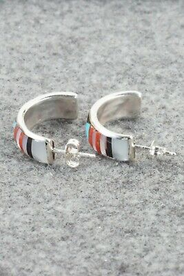 Multi Stone Inlay & Sterling Silver Earrings - Delberta Boone