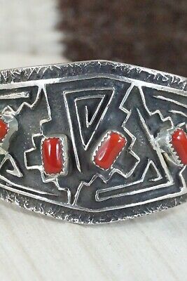 Coral & Sterling Silver Bracelet - Delbert Arviso