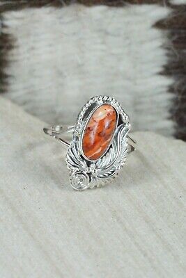 Spiny Oyster and Sterling Silver Ring - Genevieve Frank - Size 7.5