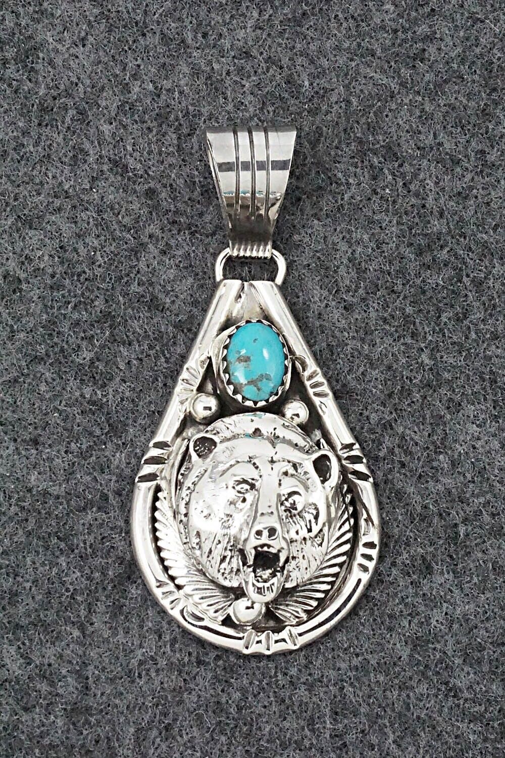 Turquoise & Sterling Silver Pendant - Jeannette Saunders