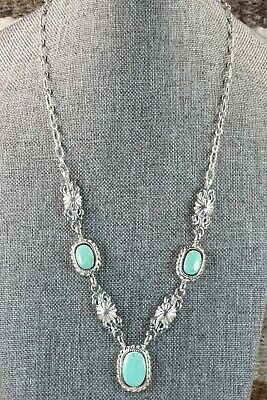 Navajo Turquoise & Sterling Silver Necklace - Lee Shorty
