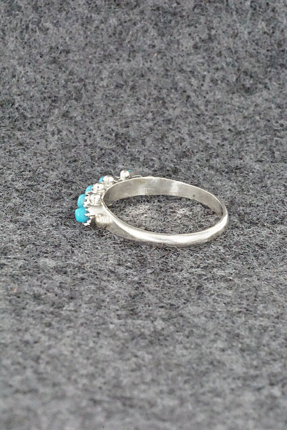 Turquoise & Sterling Silver Ring - April Haloo - Size 5