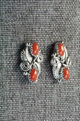 Coral & Sterling Silver Earrings - Sharon McCarthy