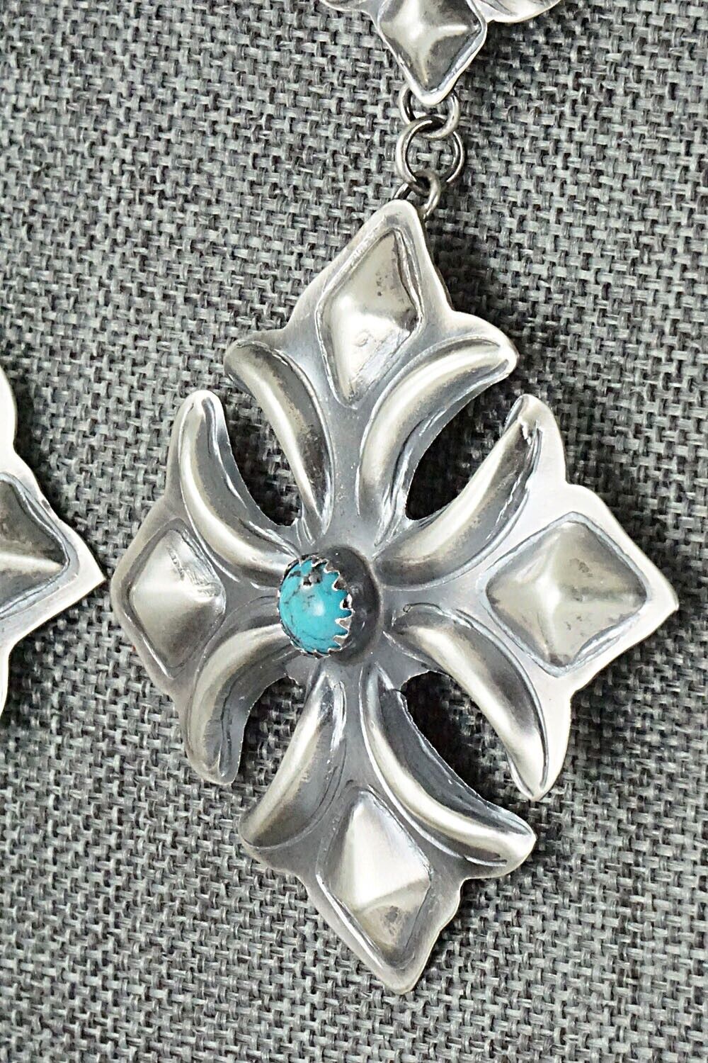 Turquoise and Sterling Silver Earrings - Tim Yazzie
