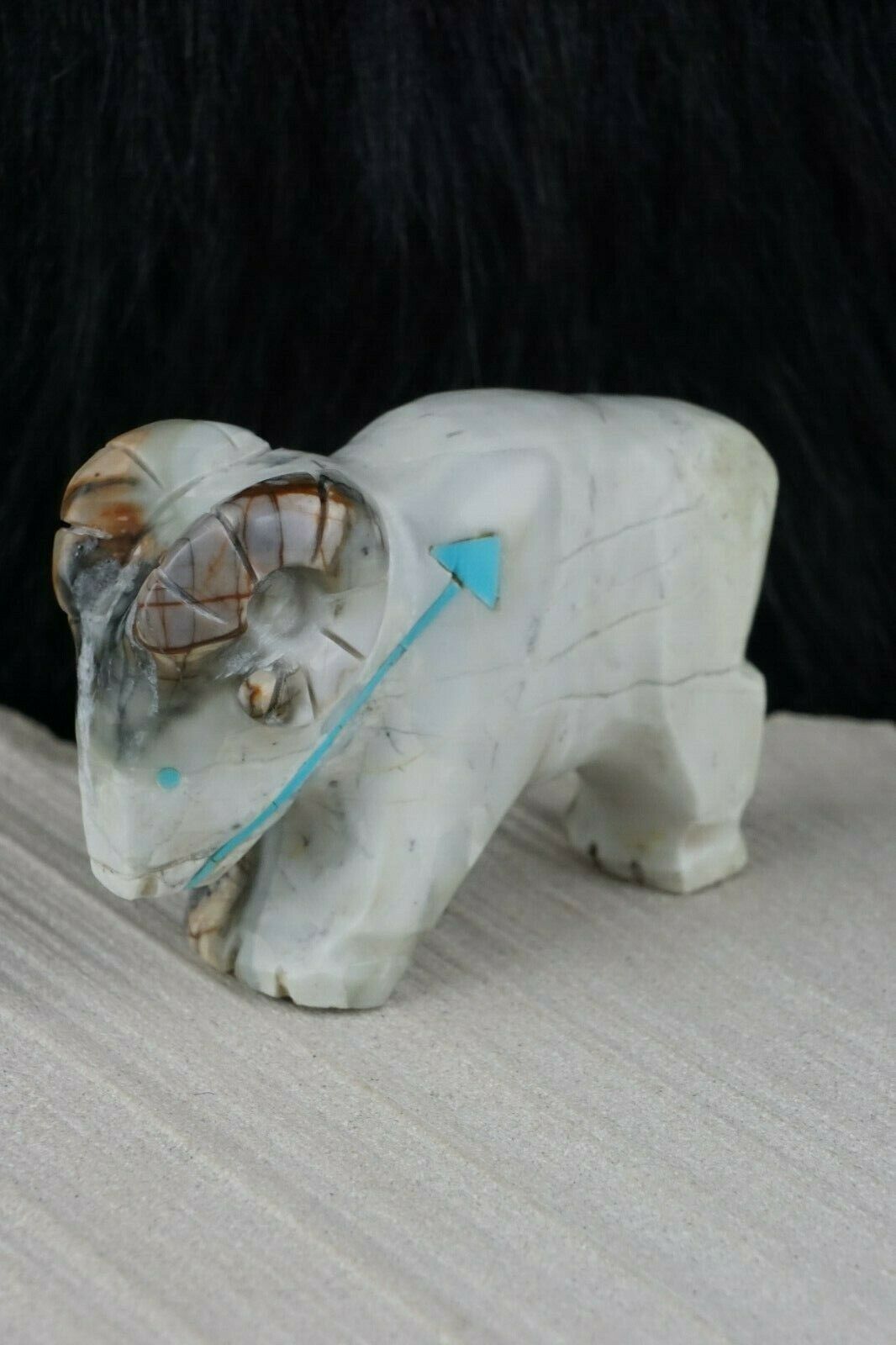 Ram Zuni Fetish Carving - Kevin Quam - High Lonesome Trading