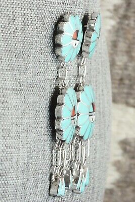 Turquoise & Sterling Silver Earrings - Burdian Soseeah