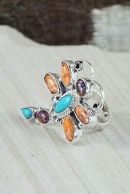 Multi Stone & Sterling Silber Ring - Bobby Platero - Size 6.5