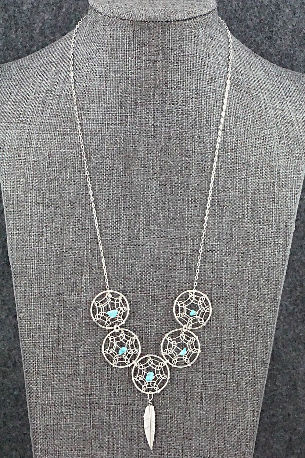 Turquoise & Sterling Silver Necklace - Lorenzo Arviso Jr.