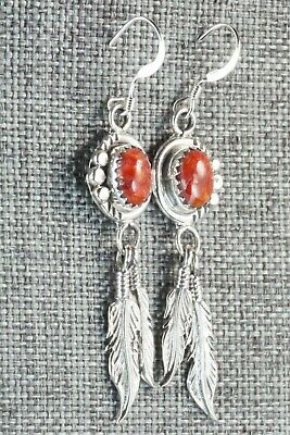 Spiny Oyster & Sterling Silver Earrings - Etta Larry