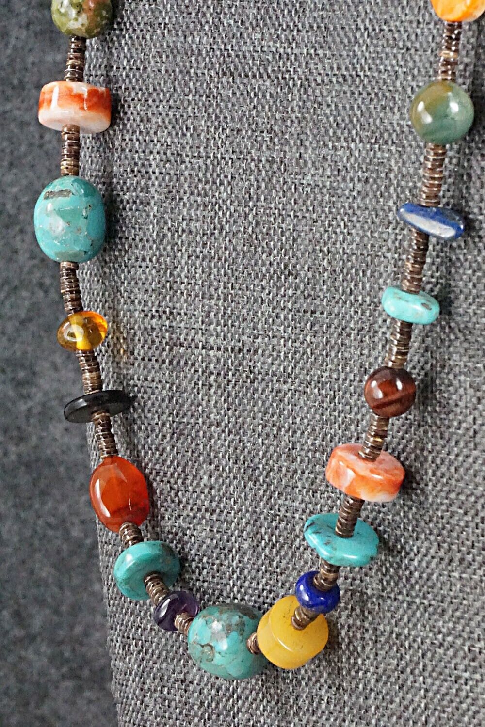Multi Stone and Sterling Silver Necklace - Helen Tsosie