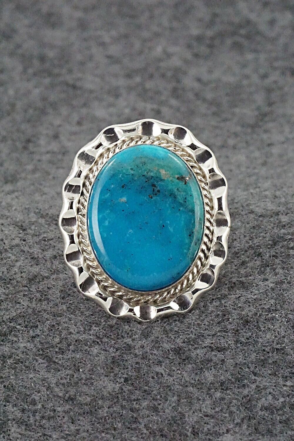 Turquoise & Sterling Silver Ring - Samuel Yellowhair - Size 8.75