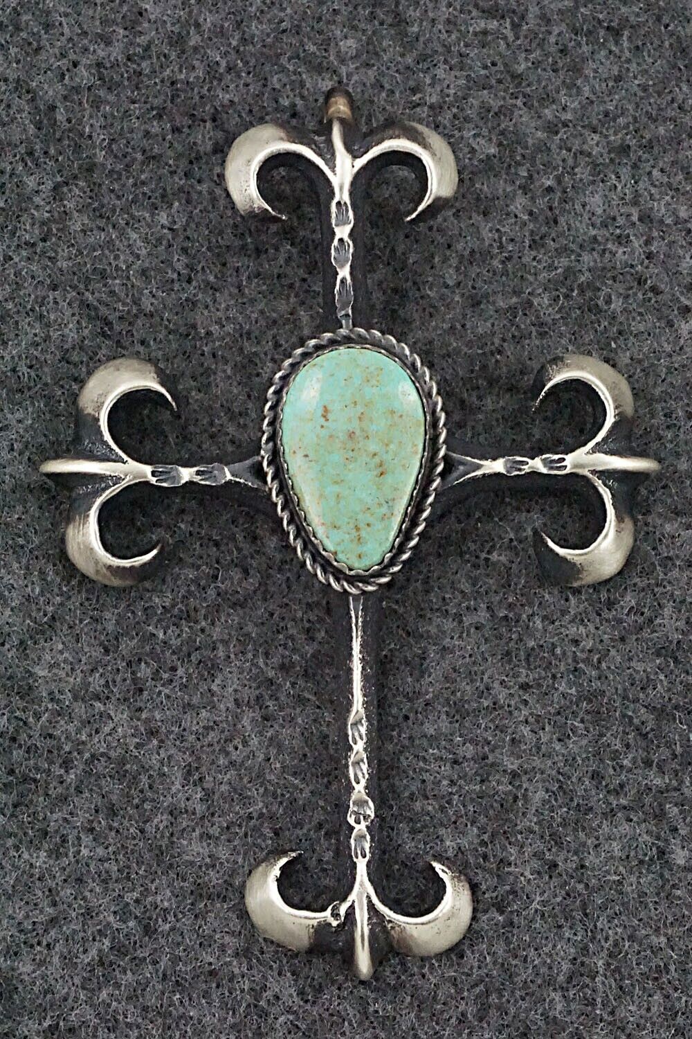 Turquoise and Sterling Silver Pendant - Martha Cayatineto