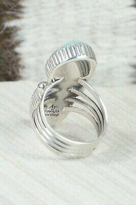 Turquoise and Sterling Silver Ring - Alvin Joe - Size 8.25 - High Lonesome Trading