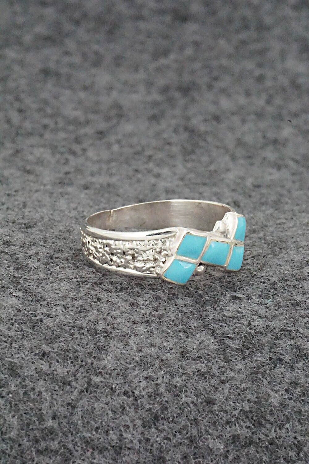 Turquoise & Sterling Silver Ring - Bonnie Quam - Size 8