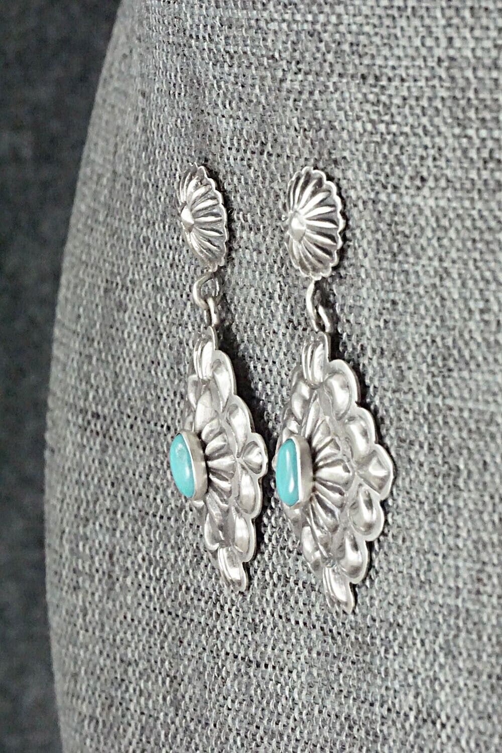 Turquoise & Sterling Silver Earrings - Terry Charlie