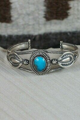 Navajo Turquoise & Sterling Silver Bracelet - Native American - High Lonesome Trading