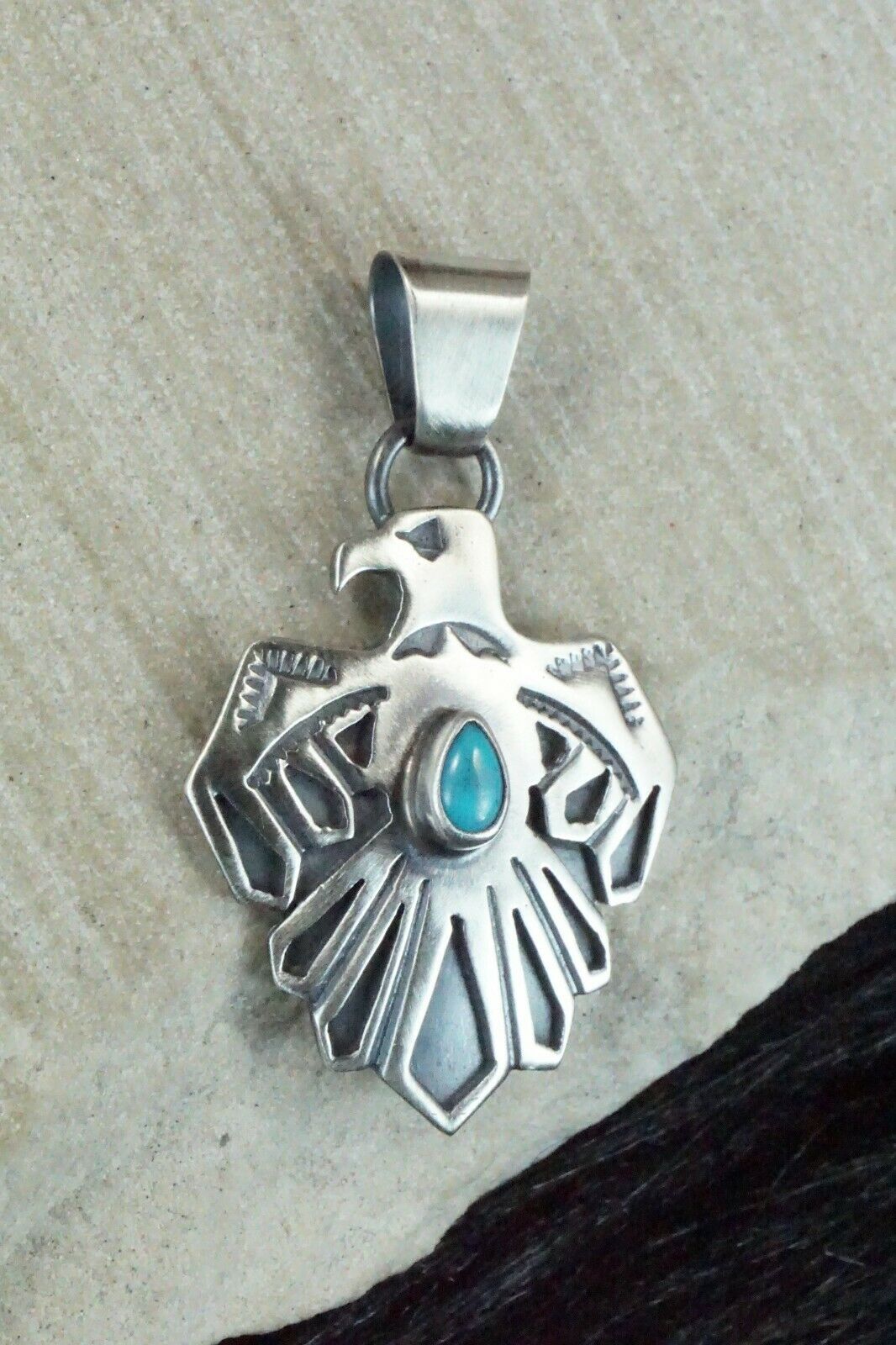 Turquoise and Sterling Silver Pendant - Annie Spencer - High Lonesome Trading