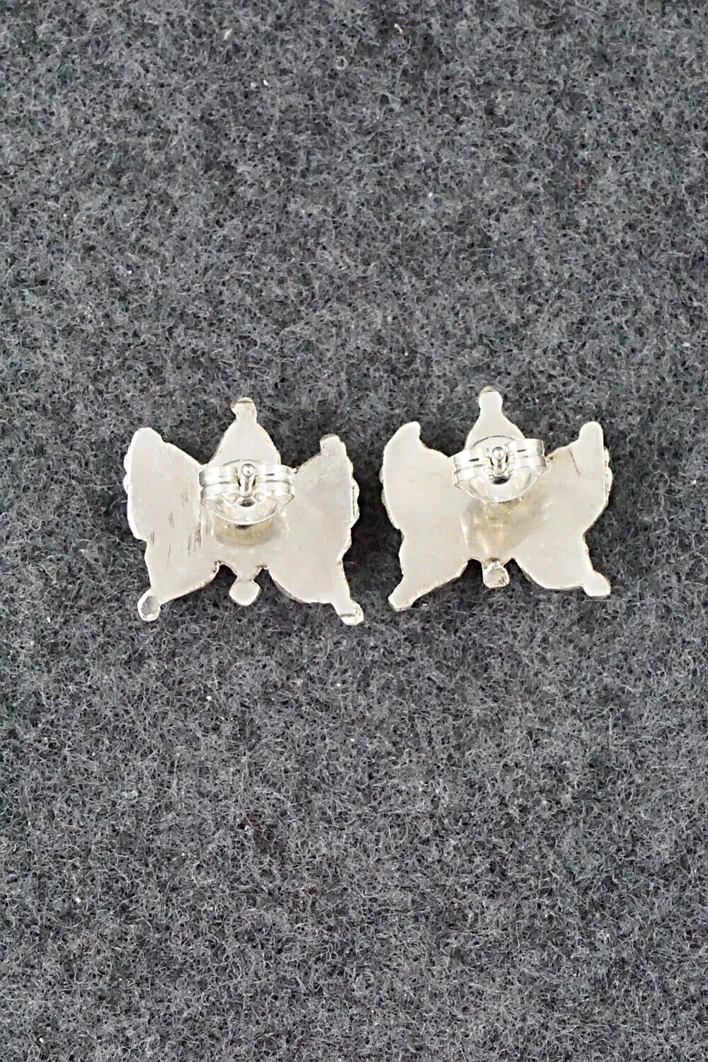 Coral & Sterling Silver Earrings - Wayne Johnson