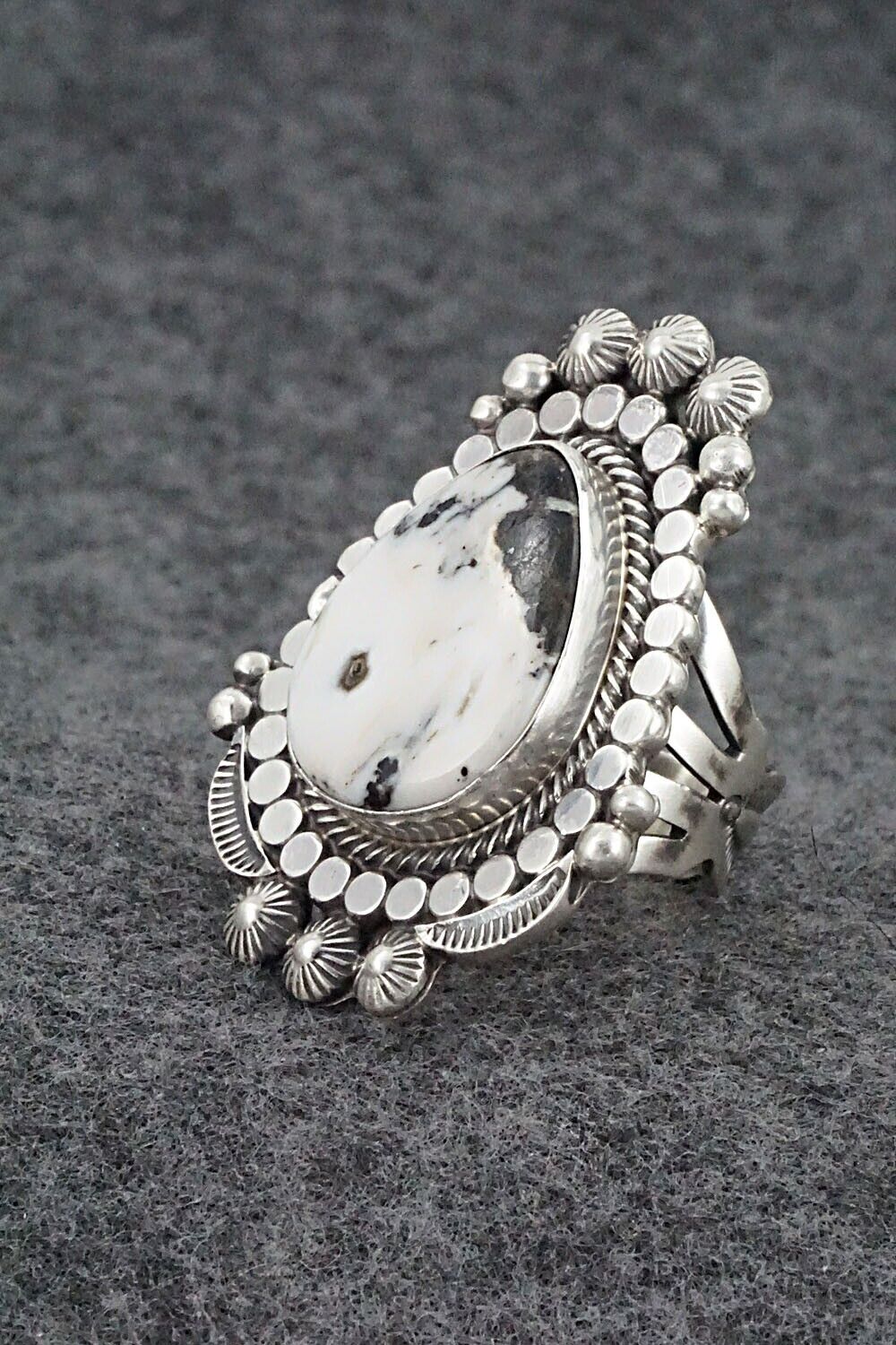 White Buffalo & Sterling Silver Ring - Tom Lewis - Size 7