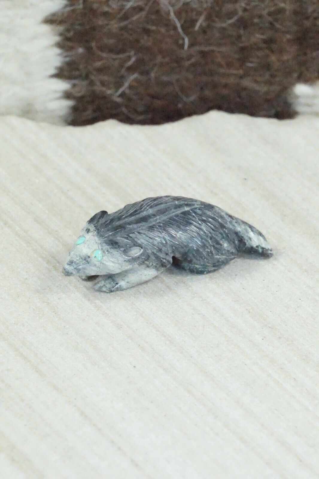 Badger Zuni Fetish Carving - Jonas Hustito