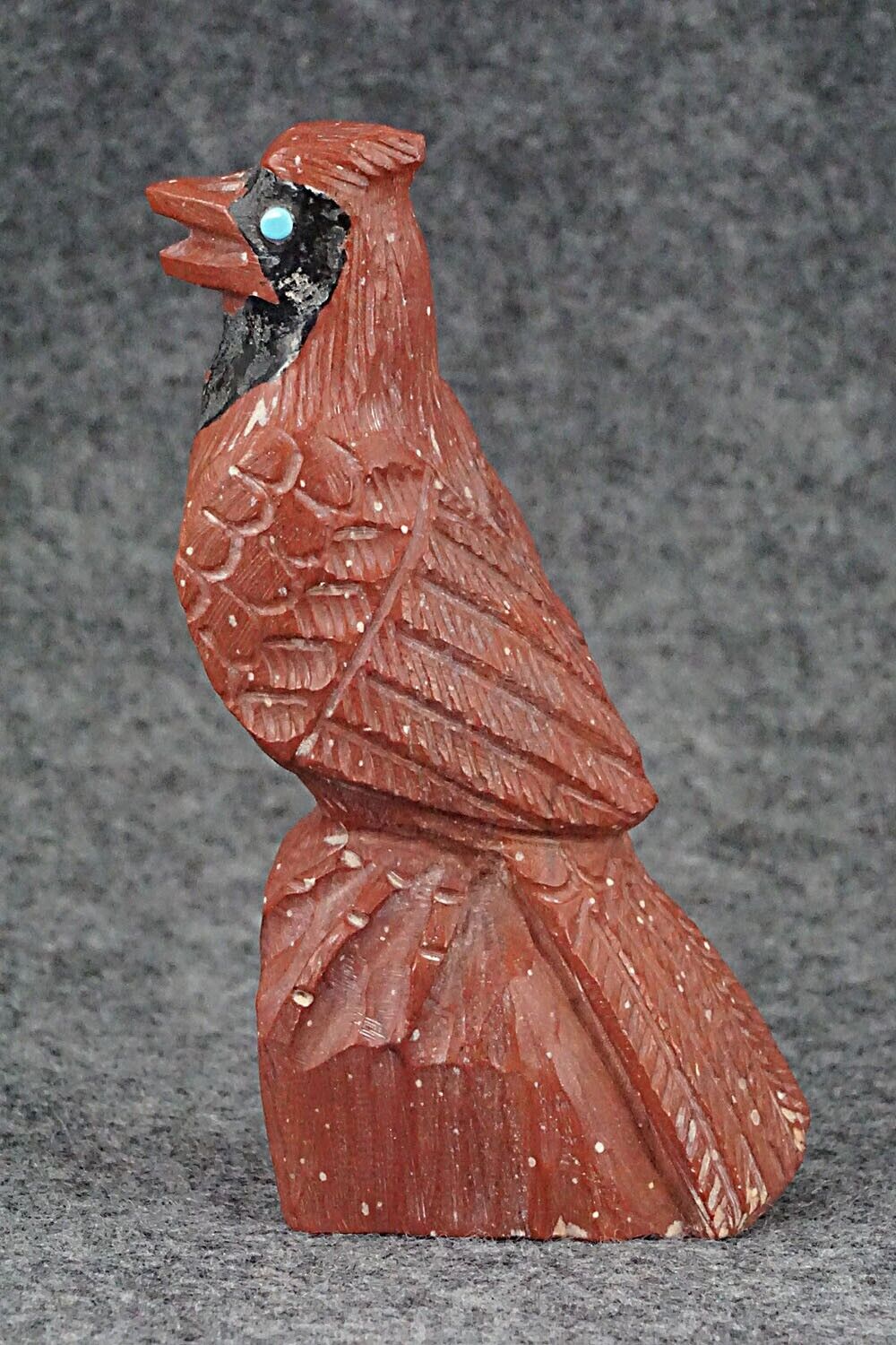 Cardinal Bird Zuni Fetish Carving - Derrick Kaamasee