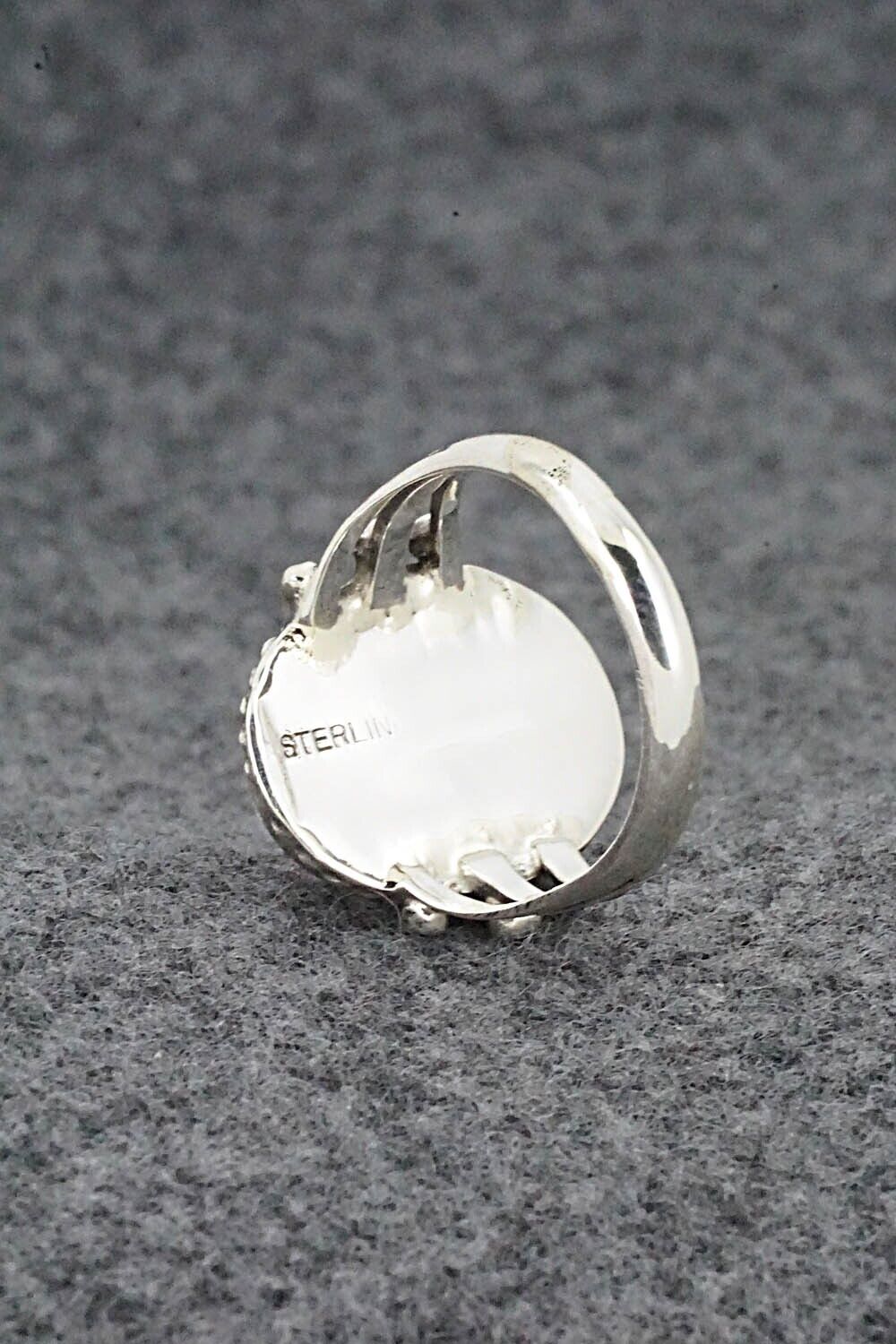 White Buffalo & Sterling Silver Ring - Grace Kenneth - Size 7.5